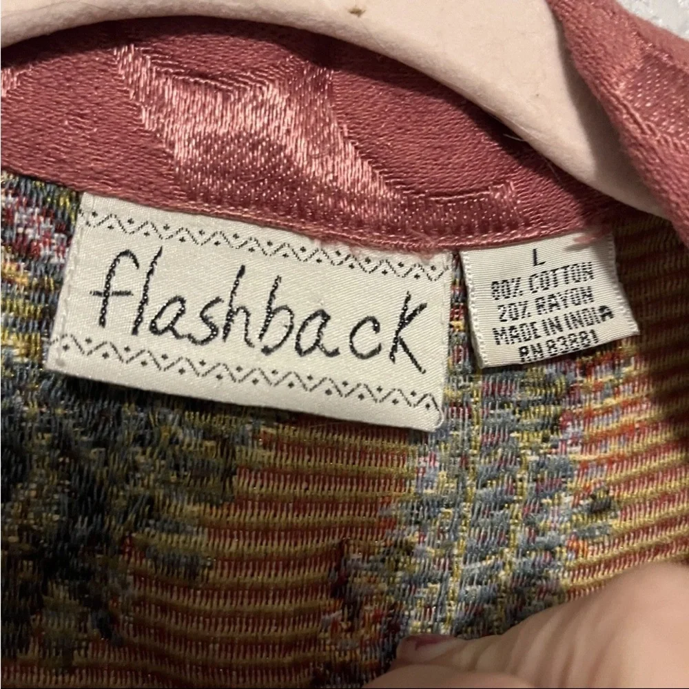 Vintage Flashbacks Cropped Bolero Tapestry Jacket Size Large Cotton & Rayon